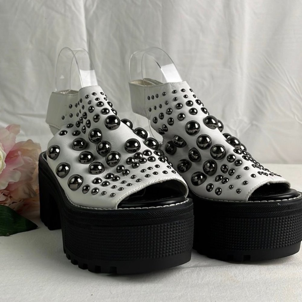 JEFFREY CAMPBELL STUD PLATFORM SANDALS